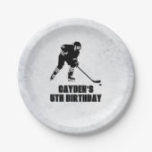 Hockey zwart-wit Verjaardag Papieren Bordje (Voorkant)