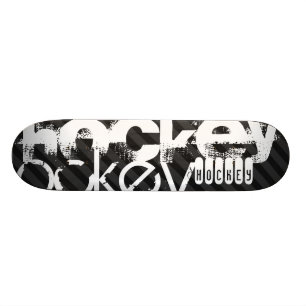 Hockey; zwarte & donkergrijze strepen skateboard