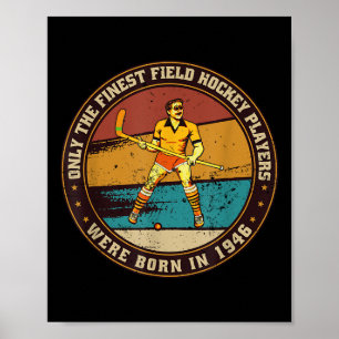 Hockeyers geboren in 1946 verjaardag veldhockey poster