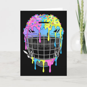 Hockeyhelm ijsdruppel voor hockeyspeler jongen kaart