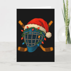 Hockeyhelm Sint Christmas-verlichting Kerstmannen Kaart