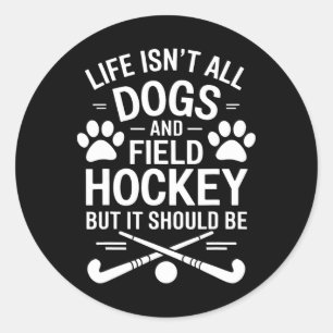 Hockeyhonden Funny Field Hockey Ronde Sticker