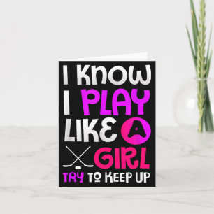 Hockeyliefhebber Cadeau Speel Als Meisje Kaart