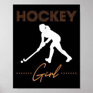 Hockeymeisje veldhockey cadeau veldhockeyspeler poster