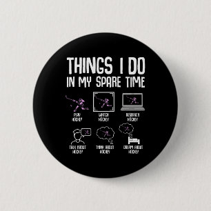 Hockeymeisjes Dingen die ik doe in mijn vrije tijd Ronde Button 5,7 Cm