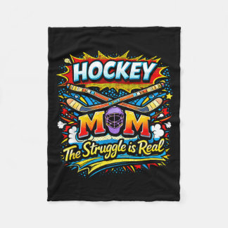 Hockeymoeder De strijd is echt IJs schaatsen Sport Fleece Deken