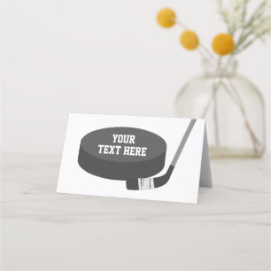 Hockeypuck- en stickplaats tafelkaarten
