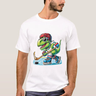 Hockeysaurus Dinosaur IJshockey Trex Jongens IJsho T-shirt