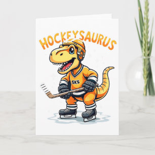 Hockeysaurus Grappige Dinosaurussen Hockey Kindere Kaart