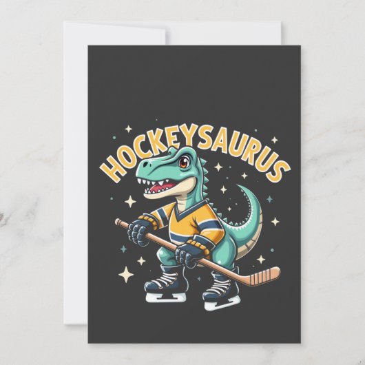 Hockeysaurus ijshockey dinosaurus liefhebbers kaart (Voorkant)