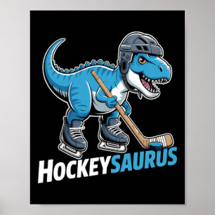 Hockeysaurus IJshockey Speler Dinosaurus T-rex Din Poster