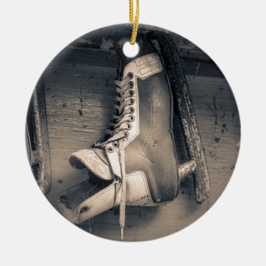  hockeyschaats keramisch ornament (Voorkant)