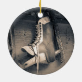  hockeyschaats keramisch ornament (Achterkant)