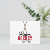 hockeyschaatser briefkaart (Staand voorkant)