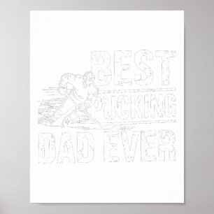 Hockeyspeler Beste Puckende Papa Ooit Hockey Vader Poster
