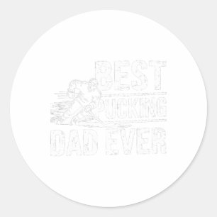 Hockeyspeler Beste Schietende Papa Ooit Hockey Vad Ronde Sticker