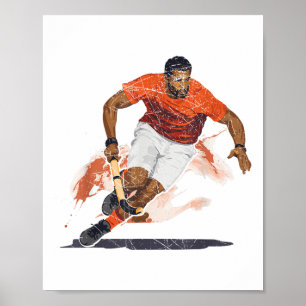 Hockeyspeler Hockeystick Sportliefhebber Puck Poster