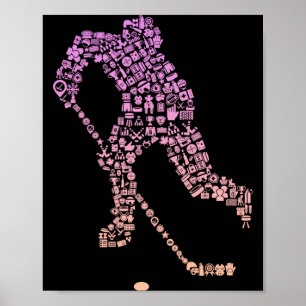 Hockeyspeler Icoon Hockeyspeler Uitrusting _ Meisj Poster