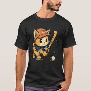 Hockeyspeler Kat op Veldhockey T-shirt