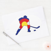 Hockeyspeler met Colorado Pride Ovale Sticker (Envelop)