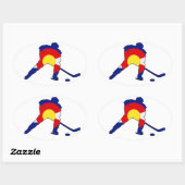 Hockeyspeler met Colorado Pride Ovale Sticker (Vel)