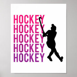Hockeyspeler met hockeystick_3 poster