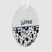 Hockeyspeler NAAM Puck Stick Doel Team Sport Ornament (voorkant)