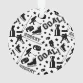 Hockeyspeler NAAM Puck Stick Doel Team Sport Ornament (achterkant)