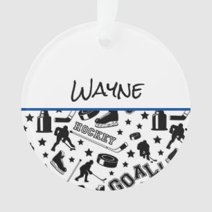 Hockeyspeler NAAM Puck Stick Doel Team Sport Ornament