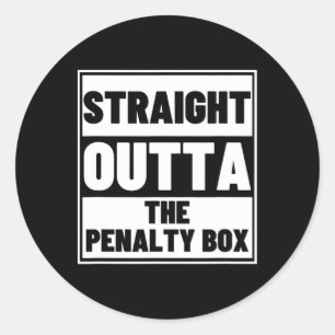 Hockeyspeler rechtstreeks uit de penaltybox Funny Ronde Sticker