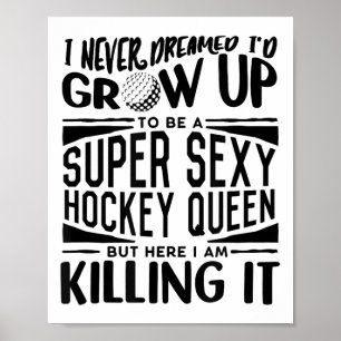 Hockeyspeler Shirt Vrouwen Meisjes Hockey Poster