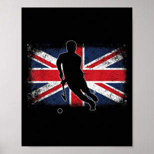 Hockeyspeler Union Jack Groot-Brittannië Uk Br Poster