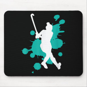 Hockeyspeler veldhockey Kleurensplash ontwerp _2 Muismat