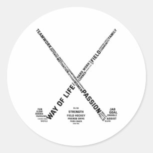 Hockeyspeler Woorden Hockeystick Hockeyteam Ronde Sticker