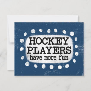 Hockeyspelers hebben meer plezier in het Wenskaart Kaart