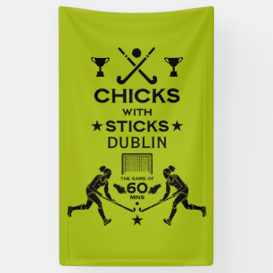 Hockeysport voor vrouwen spandoek