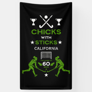 Hockeysport voor vrouwen spandoek