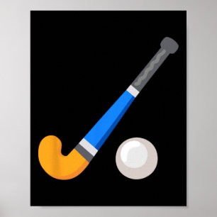 Hockeystick en bal poster