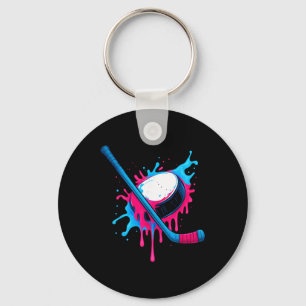 Hockeystick En Puck Ijsje Drip Jongens T-shirt Sleutelhanger