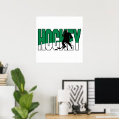 hockeytekst groen poster (Thuiskantoor)