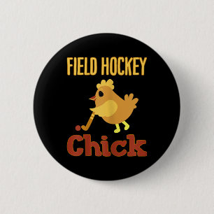 Hockeyveld Hockey Kip Hockey Speler Veldhockey Ronde Button 5,7 Cm