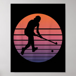 Hockeyveld Hockeyspeler Met Field Hockeystick Poster