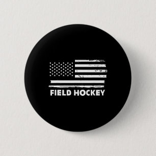 Hockeyveld Leven Usa Vlag Patriottisch Sportontwer Ronde Button 5,7 Cm
