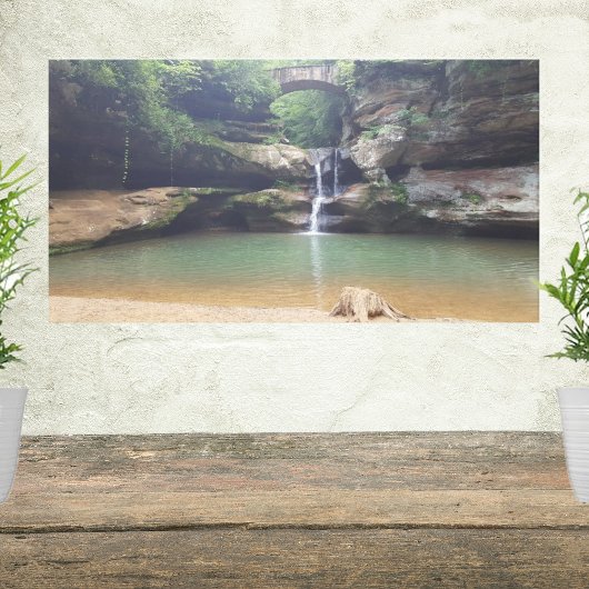 Hocking Hills Old Man Cave Upper Herfst Afbeelding Canvas Afdruk