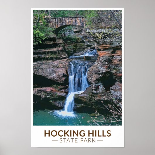 Hocking Hills State Park Ohio Art Poster (Voorkant)