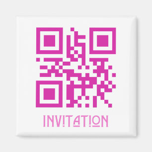 HOCO Uitnodiging, QR Code gecodeerd bericht.b Magneet