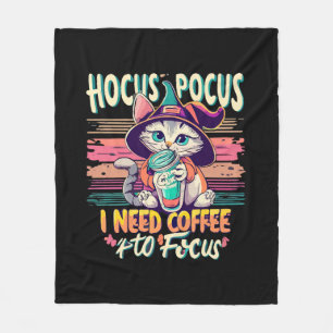 Hocus Focus - ik heb koffie nodig om me te concent Fleece Deken