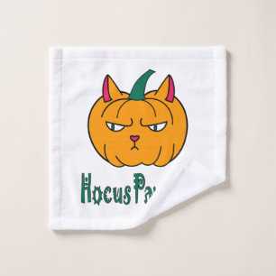 Hocus pawcus Halloween citrouille chat roux magie