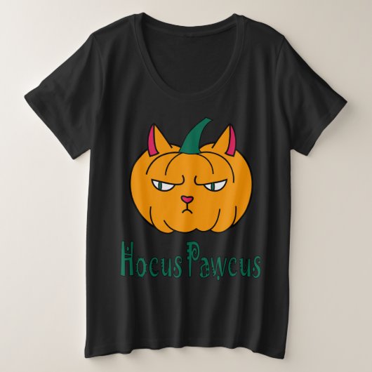 Hocus pawcus Halloween citrouille ginger cat magie (Design devant)
