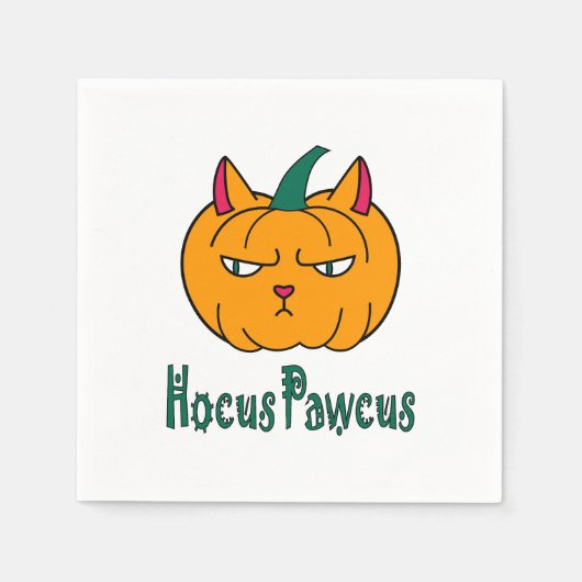 Hocus pawcus Halloween pompoen gember kat magie Servet (Voorkant)